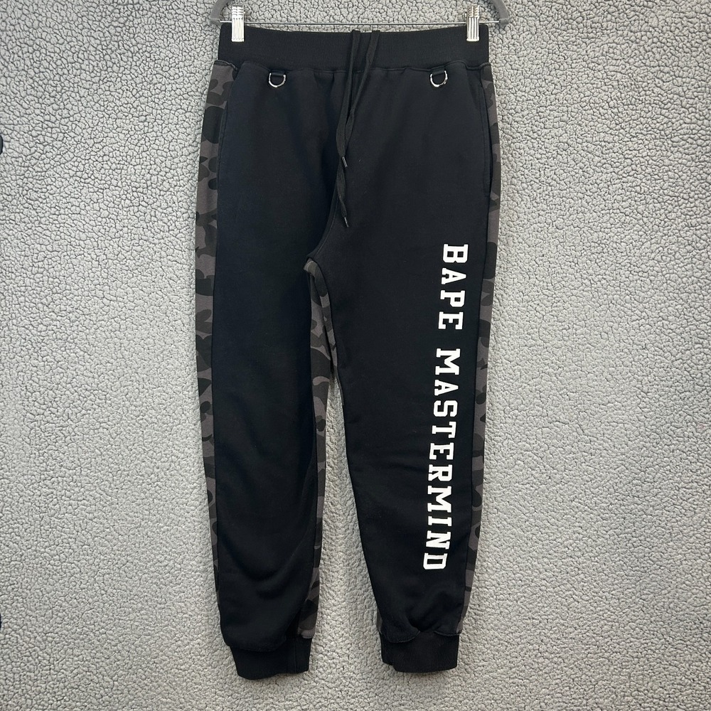 A Bathing Ape x Mastermind Japan 2016 SLIM SWEAT PANTS YOUTH XL Black‎ Bape